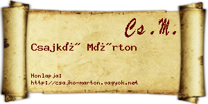 Csajkó Márton névjegykártya