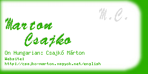 marton csajko business card