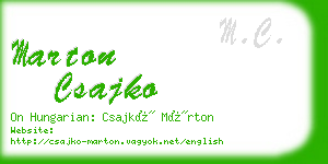 marton csajko business card
